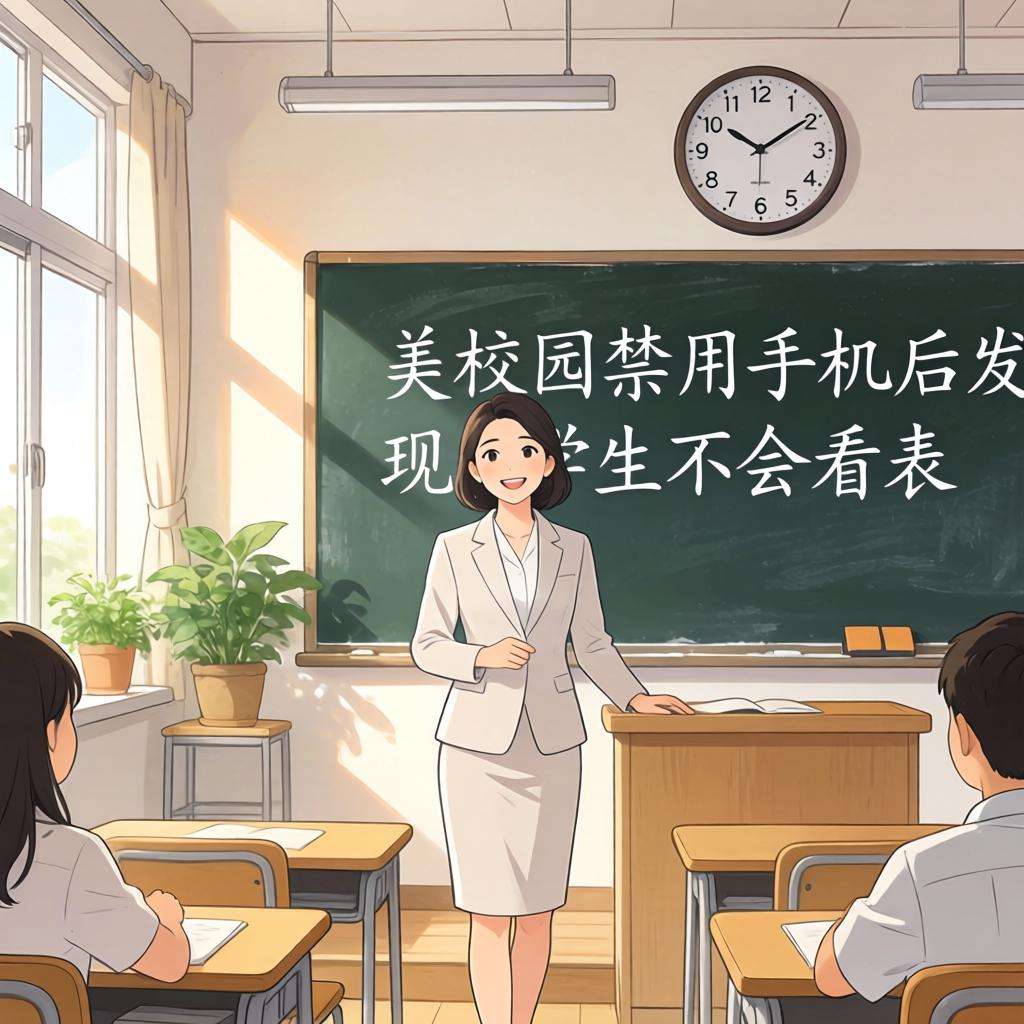 美校园禁用手机后发现学生不会看表：看不懂指针式时钟
