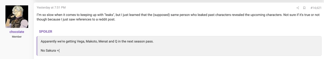 新泄露疑似曝光《街头霸王6》第四弹DLC完整角色阵容