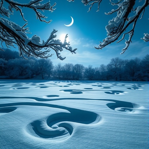 新月裁风裘缀雪，瑶光夜野匿清辉