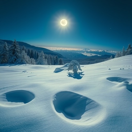 新月裁风裘缀雪，瑶光夜野匿清辉