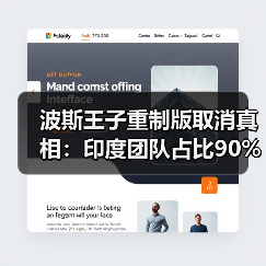 波斯王子重制版取消真相：印度团队占比90%引发争议